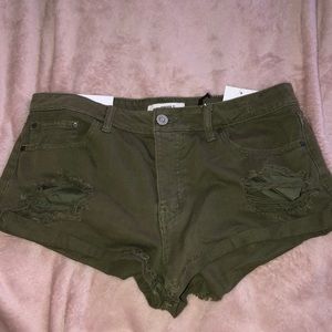Army Green Cutoff Shorts